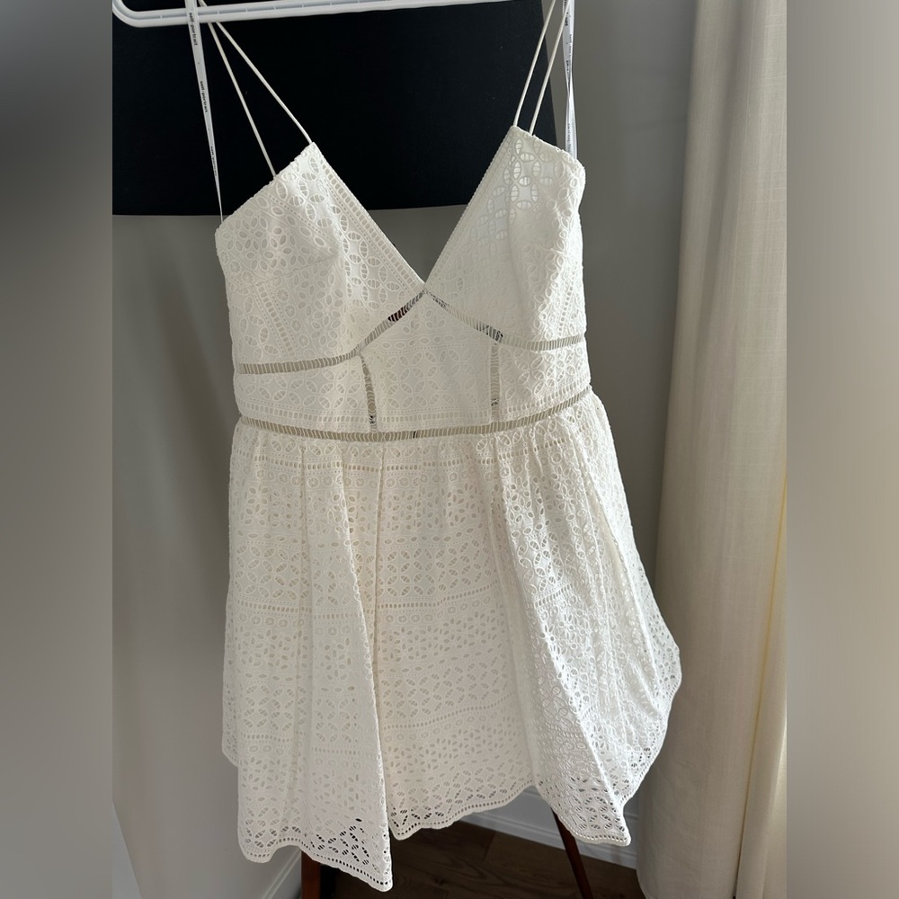 Self-Portrait Ivory Lace Mini Dress